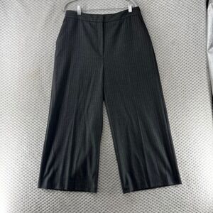 Zara Basic Collection Pinstripe Career Dress Pants Gray Cropped Classic Size L‎